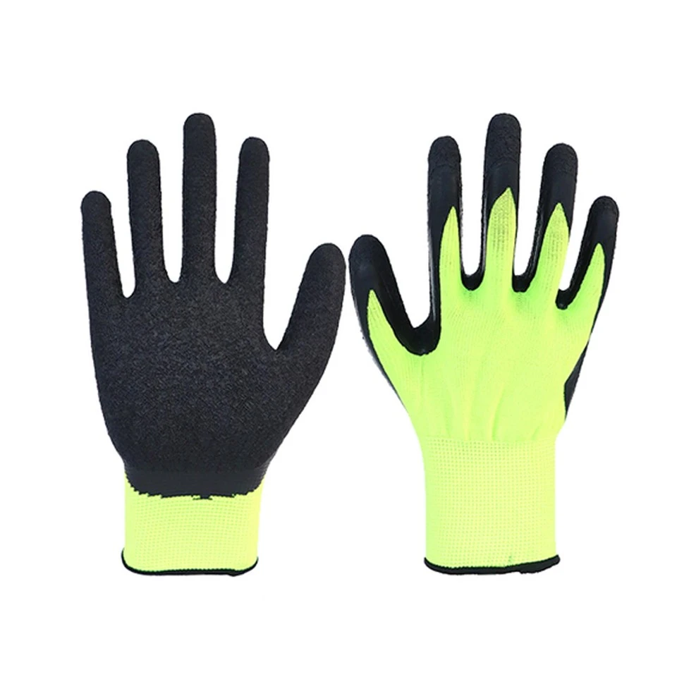 13 Needle Fluorescent Yellow Polyester Black Latex Wrinkle